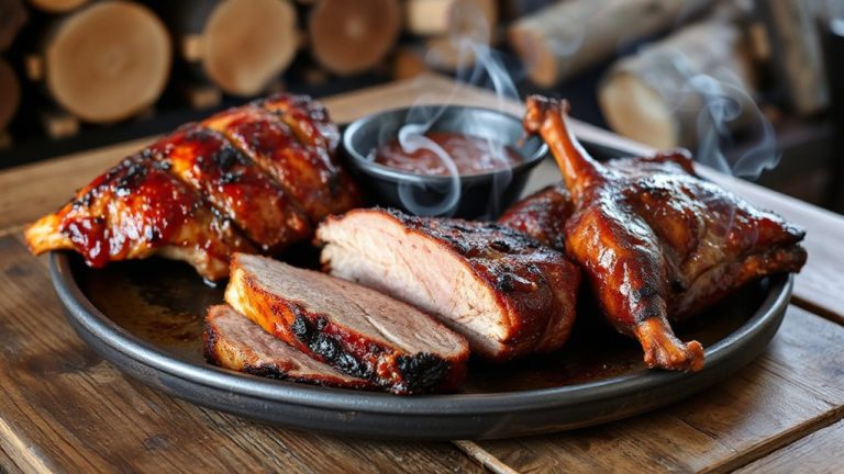 oak smoke enhances all meat bbq
