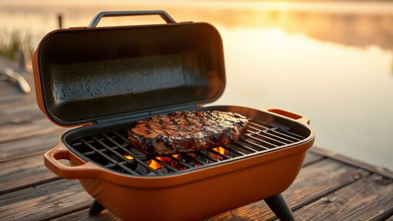 portable grill adjustable searing