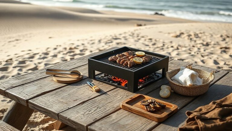 portable konro grill setup