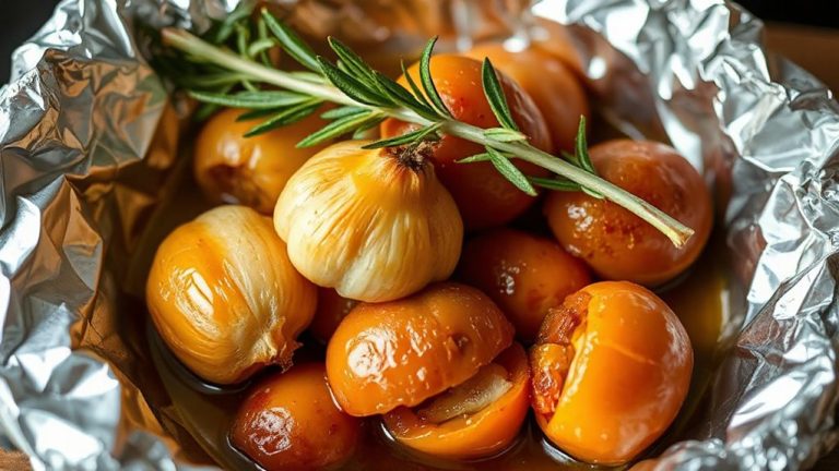 roast garlic tomatoes foil