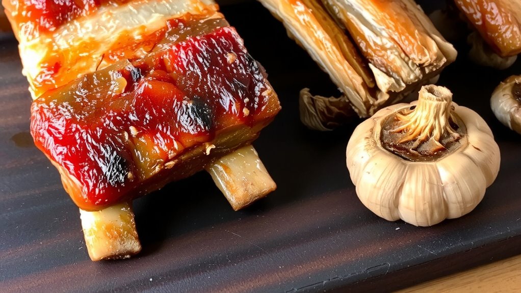 roasted garlic deepens glaze flavor