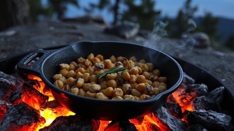 roasting chickpeas over campfires