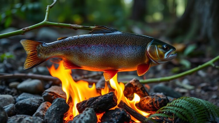 roasting trout on willow