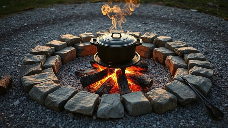 rock ring fire pit cooking