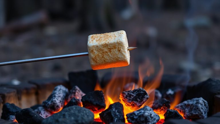 rotate marshmallows slowly over flame
