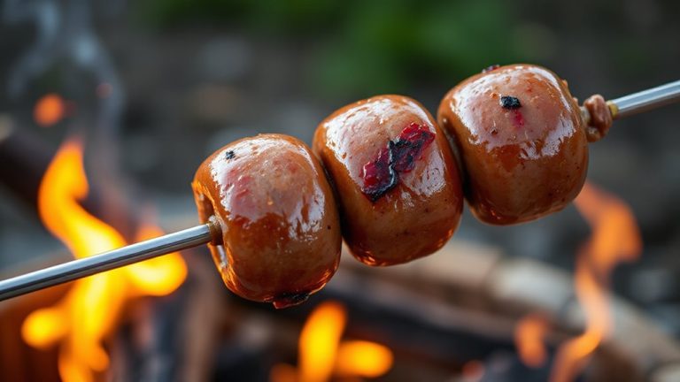rotate sausages evenly for browning