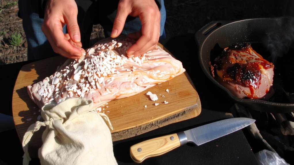 salt curing for depth and texture