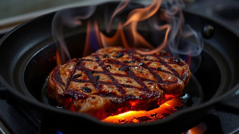searing steak in cast iron