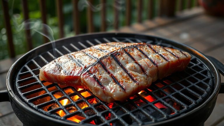 searing tuna on hibachi