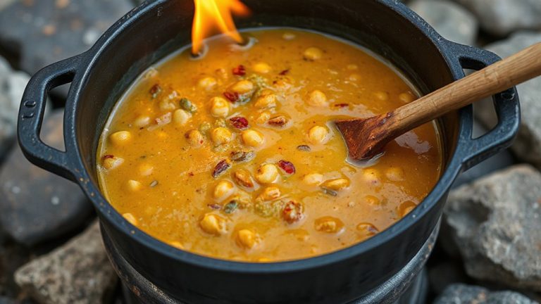 simmer lentil dal rocket stove