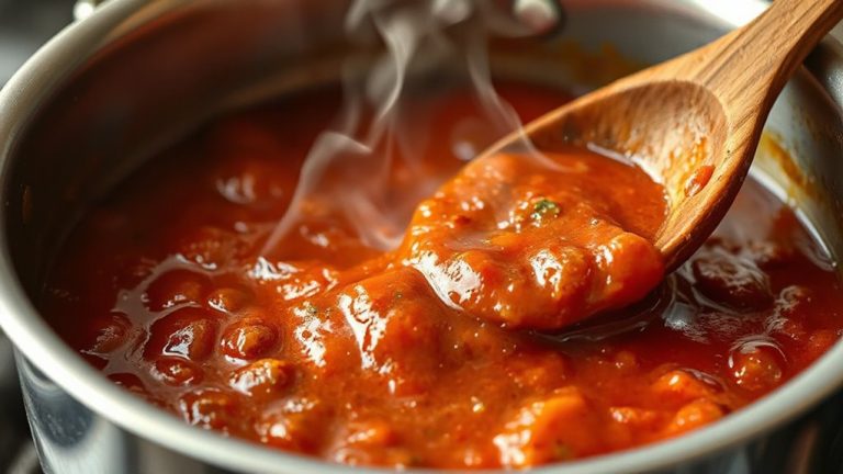 simmer tomato sauce slowly