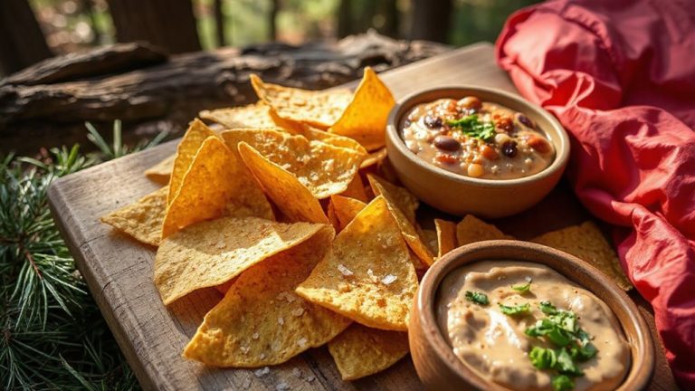 slow carb tortilla chips with bean dip