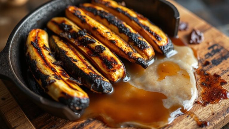 smoked bananas with maple glaze