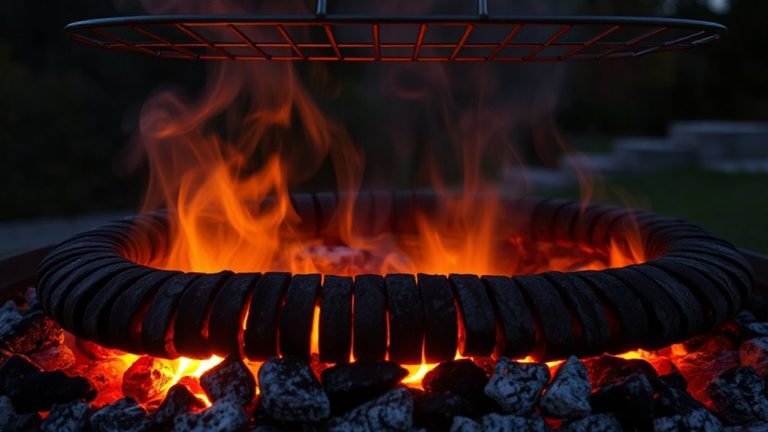 snake style charcoal fire setup