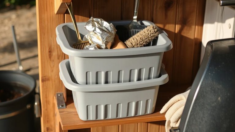 stackable bins for grill tools