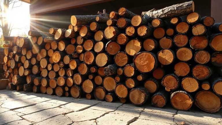 stacking drying black locust