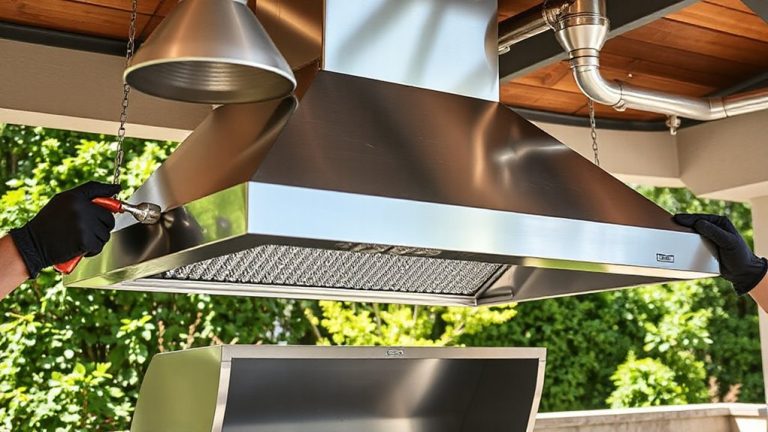 stainless steel outdoor hood installation