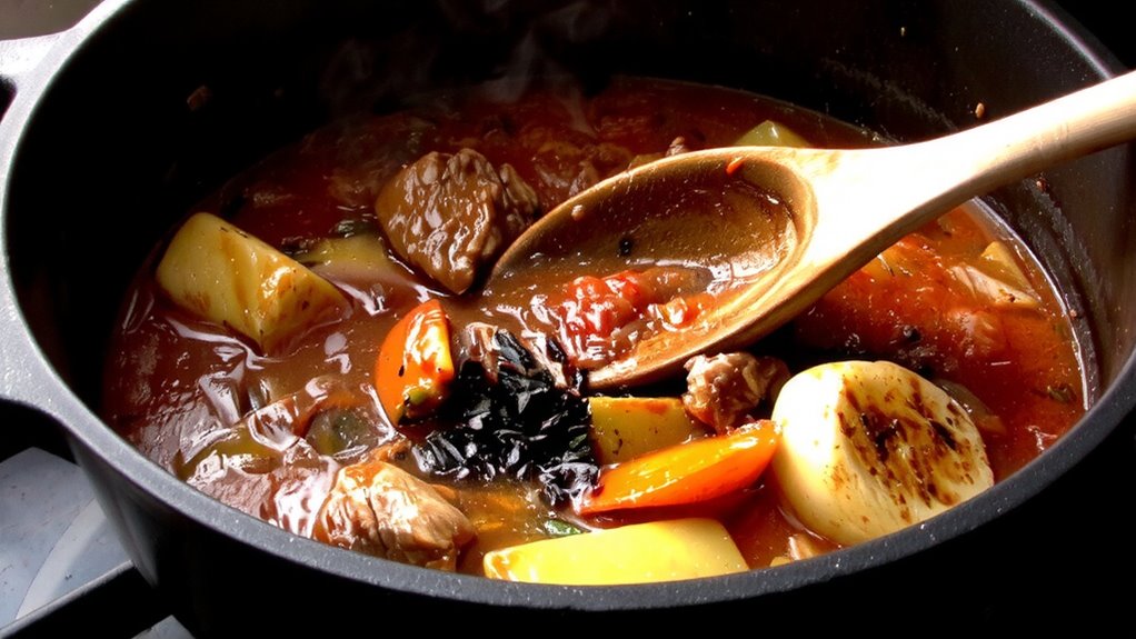 stir and scrape regularly