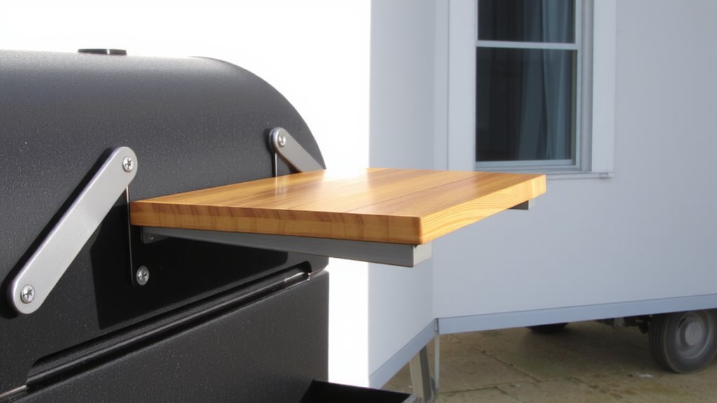 sturdy locking fold down shelf