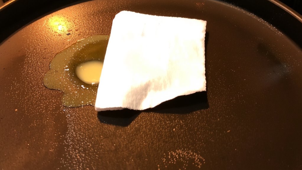 thin even oil layer