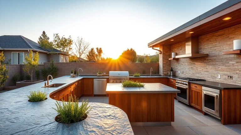 u shaped outdoor kitchen design