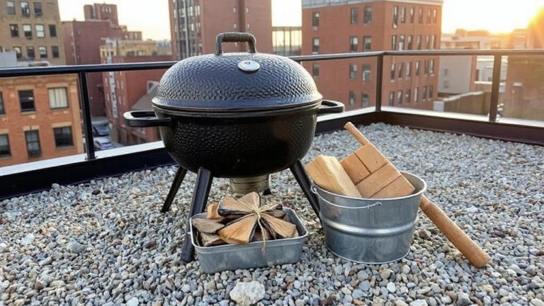 urban rooftop hickory grilling