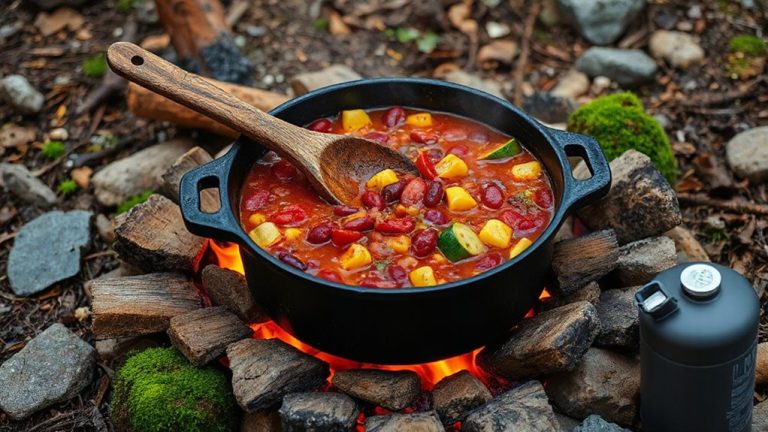 vegetarian chili dutch oven fuel efficient backpacking