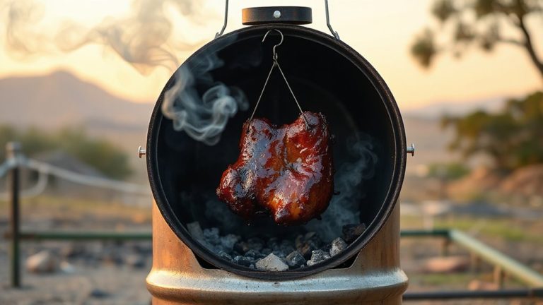 vertical drum smoker cooking