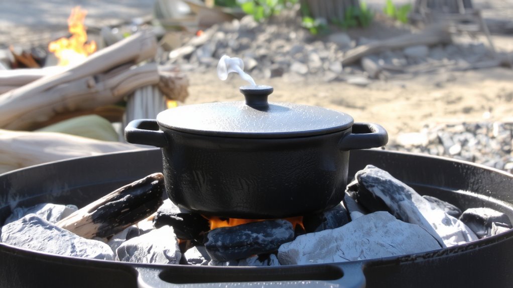 wind disrupts dutch oven heat