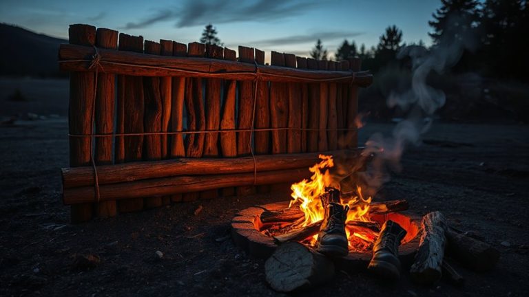 windbreak stabilizes open pit flames