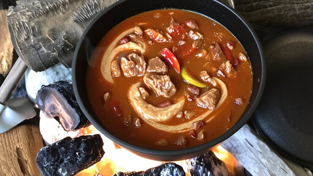 wood coals enhance chili flavor